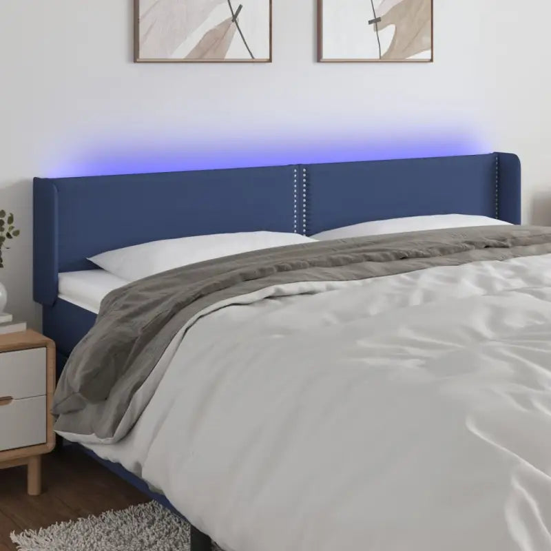 Modern LED Hoofdbord voor een stijlvolle slaapkamer uitstraling - Blauw / 183 x 16 x 78/88 cm / 1 - Hoofdborden