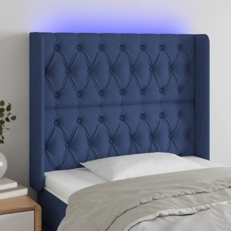 Modern LED hoofdbord voor een stijlvolle slaapkamer uitstraling - Blauw / 93 x 16 x 118/128 cm / 1 - Hoofdborden