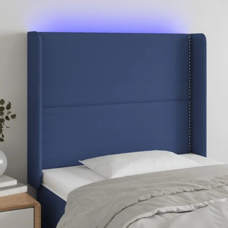 Modern LED Hoofdbord voor een stijlvolle slaapkamer uitstraling - Blauw / 103 x 16 x 118/128 cm / 1 - Hoofdborden