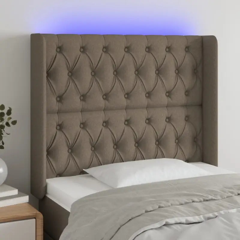 Modern LED hoofdbord voor een stijlvolle slaapkamer uitstraling - Taupe / 93 x 16 x 118/128 cm / 1 - Hoofdborden