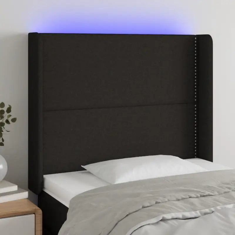 Modern LED Hoofdbord voor een stijlvolle slaapkamer uitstraling - Zwart / 103 x 16 x 118/128 cm / 1 - Hoofdborden