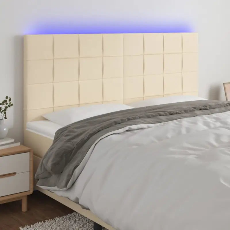 Modern LED Hoofdborden voor een stijlvolle slaapkamer uitstraling - Crème / 200 x 5 x 118/128 cm / 1 - Hoofdborden