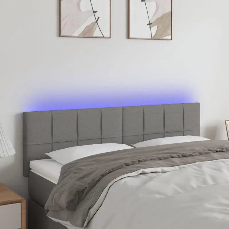 Modern LED Hoofdborden voor een stijlvolle slaapkamer uitstraling - Donkergrijs / 144 x 5 x 78/88 cm / 1 - Hoofdborden