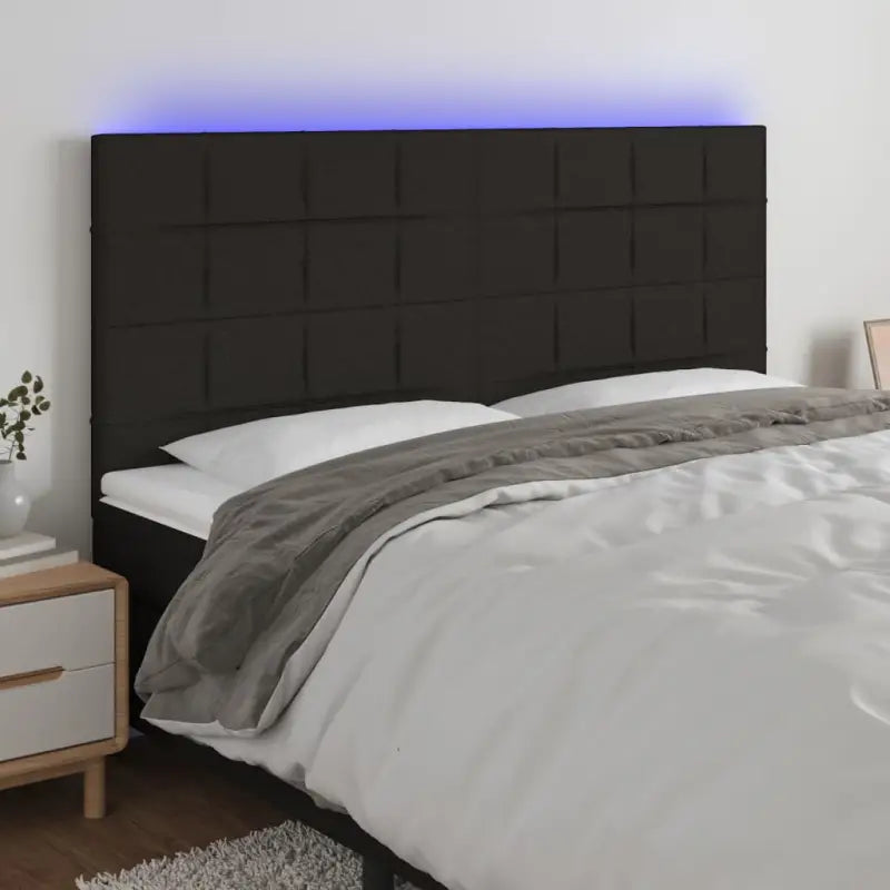 Modern LED Hoofdborden voor een stijlvolle slaapkamer uitstraling - Zwart / 200 x 5 x 118/128 cm / 1 - Hoofdborden