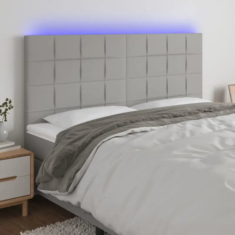 Modern LED Hoofdborden voor een stijlvolle slaapkamer uitstraling - Lichtgrijs / 160 x 5 x 118/128 cm / 1 - Hoofdborden