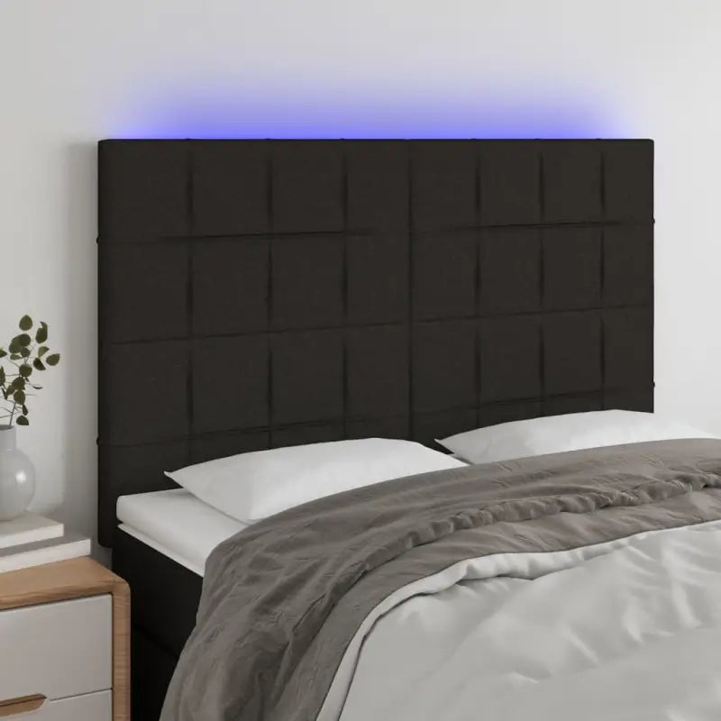 Modern LED Hoofdborden voor een stijlvolle slaapkamer uitstraling - Zwart / 144 x 5 x 118/128 cm / 1 - Hoofdborden