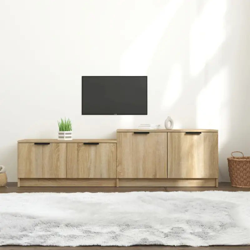 Modern tv-meubel met stevig blad van bewerkt hout - Sonoma eiken / 1 - Tv-meubels
