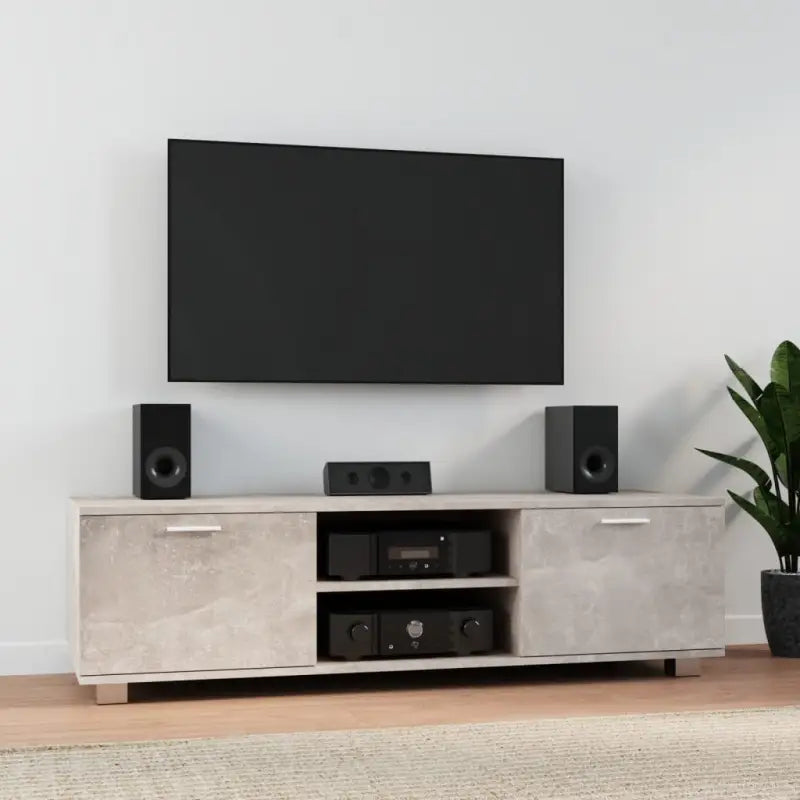 Modern tv-meubel van bewerkt hout voor stijlvolle en stevige opbergruimte - Betongrijs / 1 / 140 cm - Tv-meubels