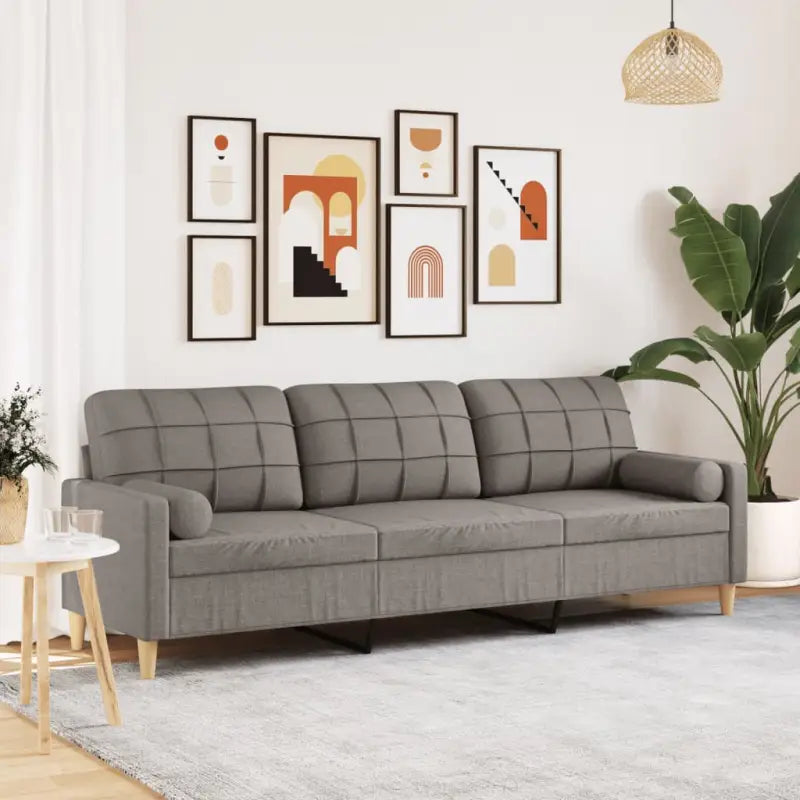 Moderne 2-zitsbank met comfortabele materia vulling voor ontspanning - Taupe / 210 cm - Banken