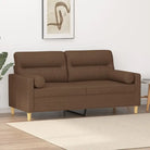 Moderne 3-zitsbank met comfortabele materiaal vulling en design - Bruin / 140 cm - Banken