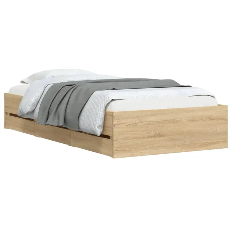 Moderne bedframe met lades van bewerkt hout voor een stijlvolle slaapkamer - Bedden & bedframes