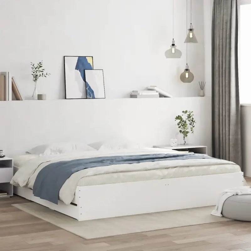Moderne bedframe met lades van bewerkt hout voor een stijlvolle slaapkamer - Wit / 160 x 200 cm - Bedden & bedframes