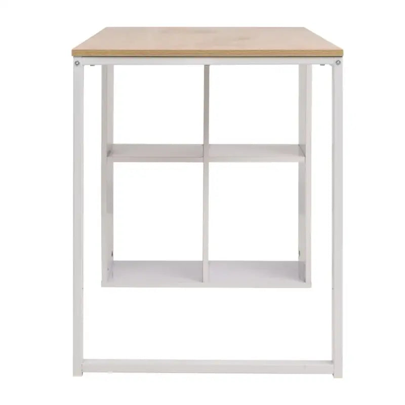 Moderne bureau met bewerkt hout en stalen poten voor kantoor of studeerkamer - Bureaus