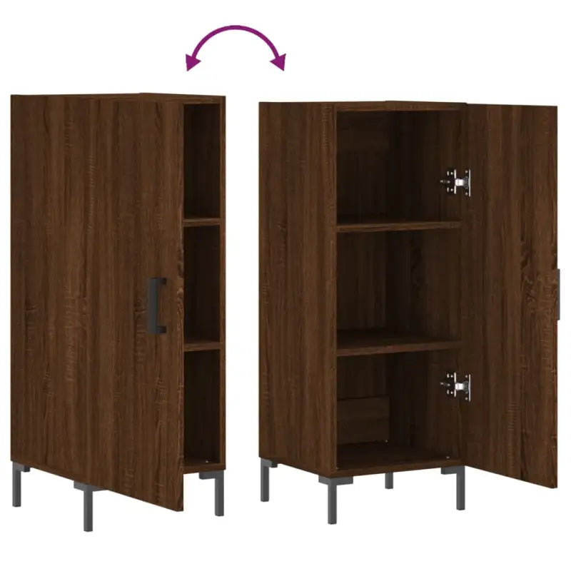 Moderne dressoir met metalen poten en bewerkt hout - Dressoirs & buffetkasten