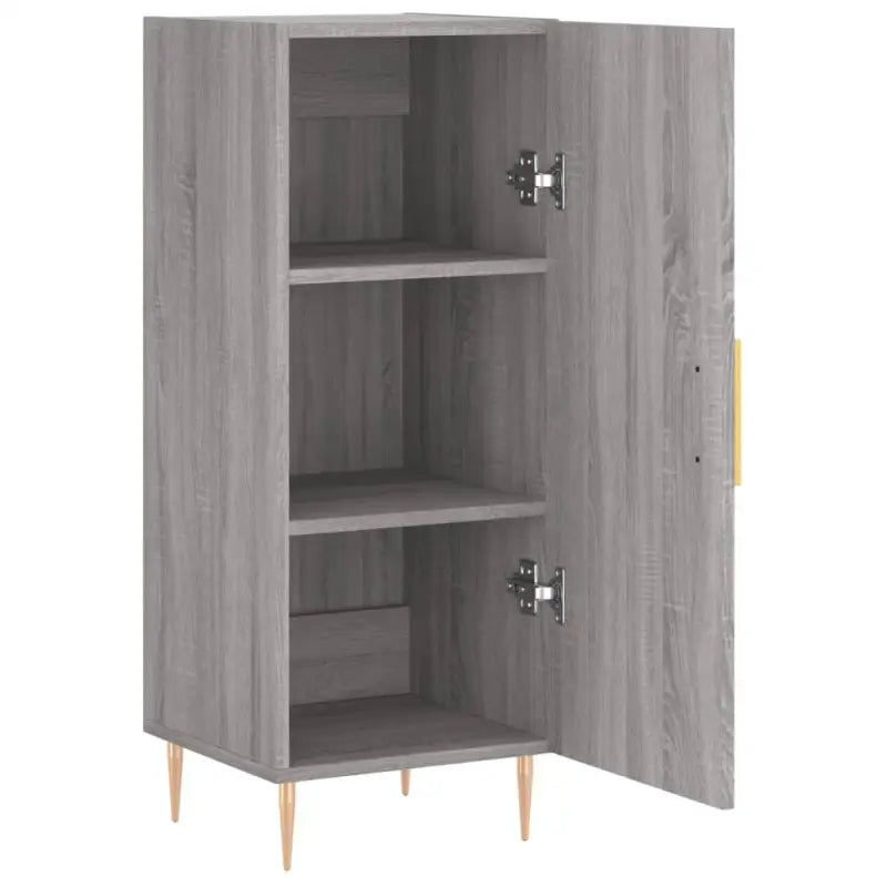Moderne Dressoir met metalen poten en bewerkt hout in grijs sonoma - Dressoirs & buffetkasten