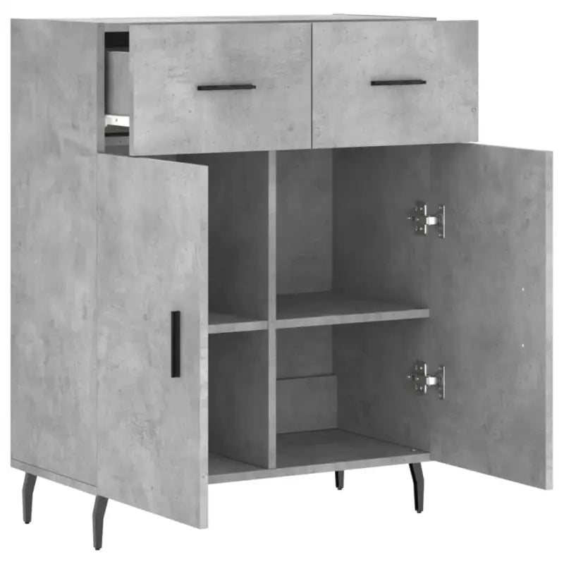 Moderne dressoir met metalen poten en bewerkt hout voor een tijdloze look - Dressoirs & buffetkasten