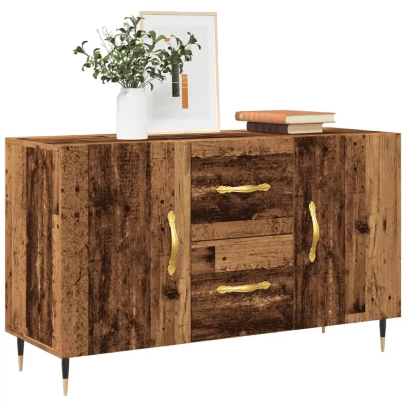 Moderne dressoir met metalen poten en bewerkt hout voor thuis - Oud hout / 1 - Dressoirs & buffetkasten