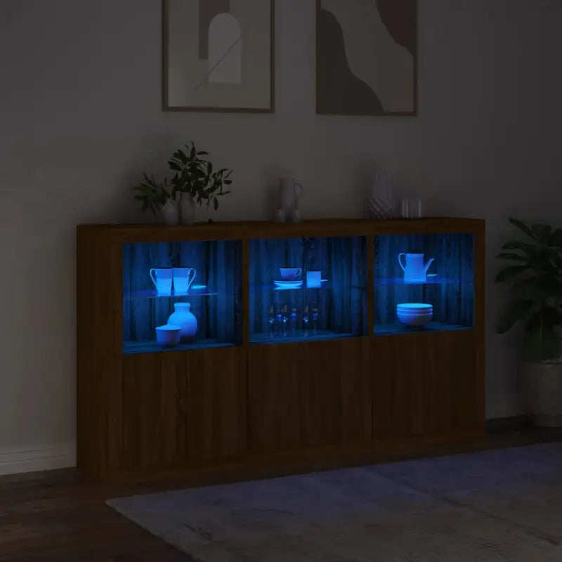 Moderne dressoir met rgb led-verlichting en duurzaam bewerkt hout - Dressoirs & buffetkasten