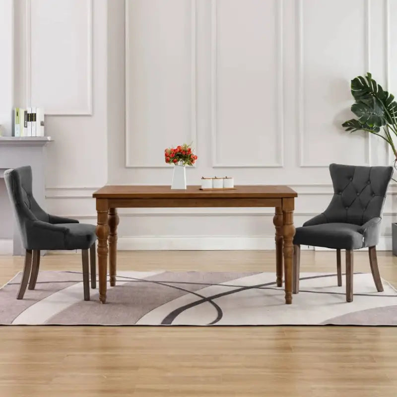 Moderne Eetkamerstoelen met Knopontwerp voor een Warme Sfeer - Grijs / 2 - Eetkamerstoelen