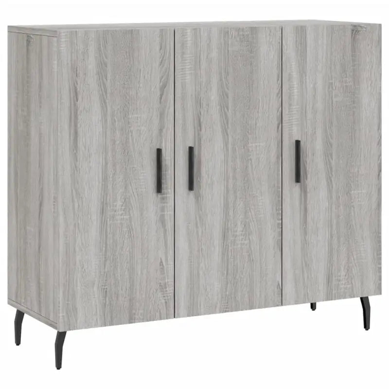 Moderne grijs Sonoma dressoir met metalen poten en bewerkt hout - Grijs sonoma / 1 - Dressoirs & buffetkasten