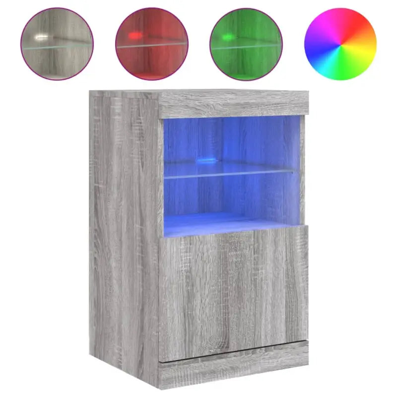 Moderne grijs Sonoma eiken dressoir met RGB LED-verlichting - Dressoirs & buffetkasten