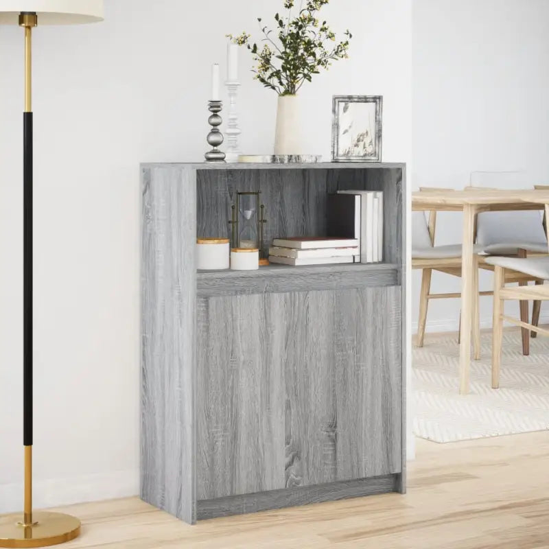 Moderne grijs Sonoma Eiken dressoir met RGB LED-verlichting - Dressoirs & buffetkasten