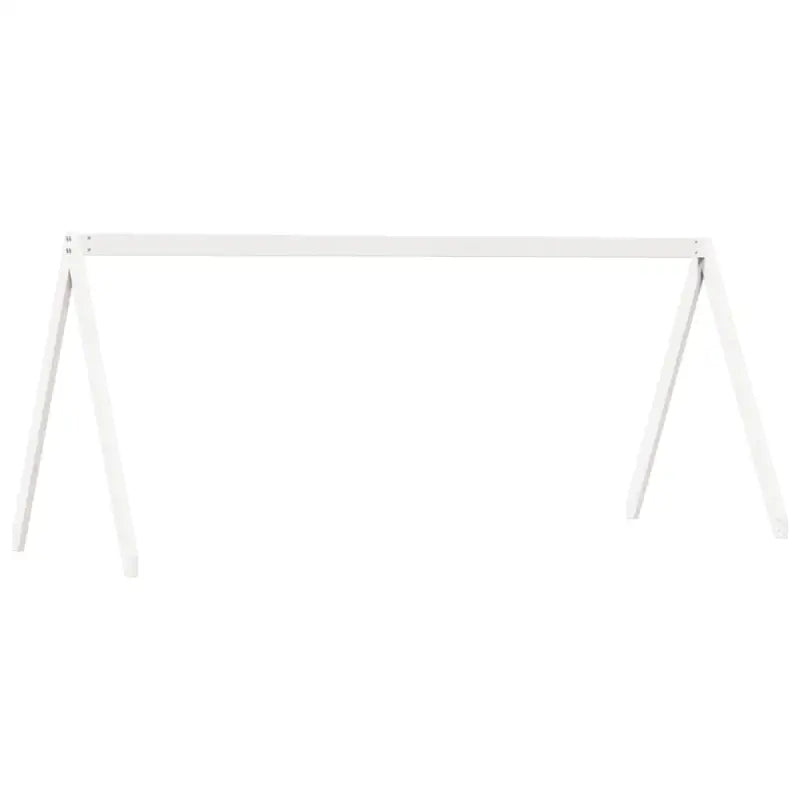 Moderne hoogslaper van massief grenenhout met open zijdeur in wit materiaal - Bedden & bedframes