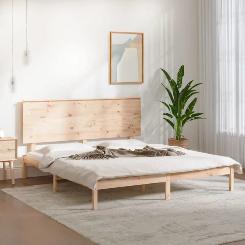 Moderne houten bedframe van massief grenenhout inclusief levering bevat - Naturel / 160 x 200 cm - Bedden & bedframes