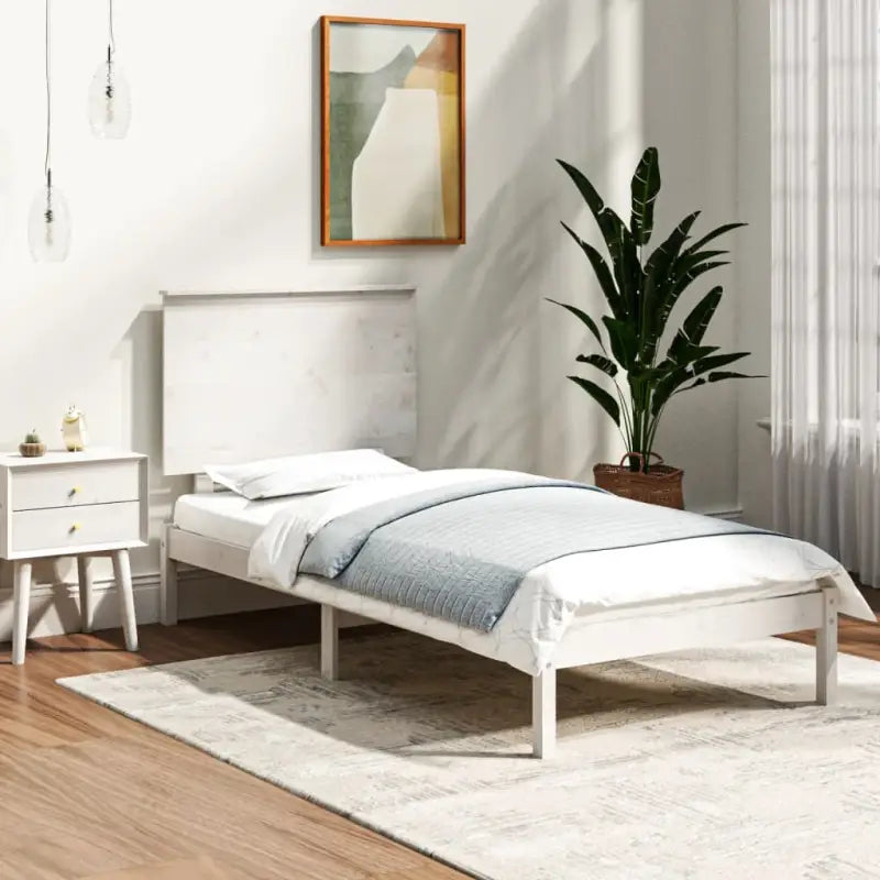 Moderne houten bedframe van massief grenenhout inclusief levering bevat - Wit / 90 x 190 cm - Bedden & bedframes