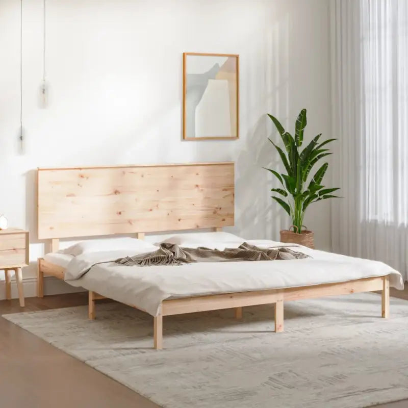 Moderne houten bedframe van massief grenenhout inclusief levering bevat - Naturel / 150 x 200 cm - Bedden & bedframes