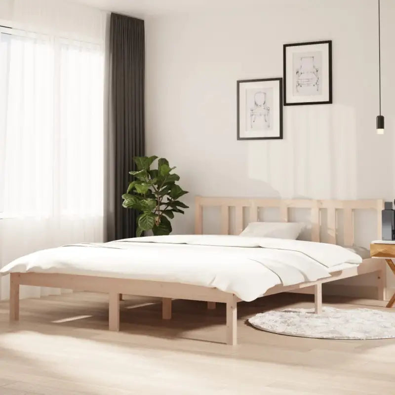 Moderne houten bedframe van massief grenenhout met levering bevat - Naturel / 150 x 200 cm - Bedden & bedframes