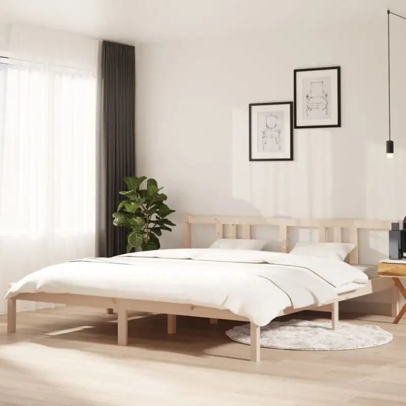 Moderne houten bedframe van massief grenenhout met levering bevat - Naturel / 180 x 200 cm - Bedden & bedframes
