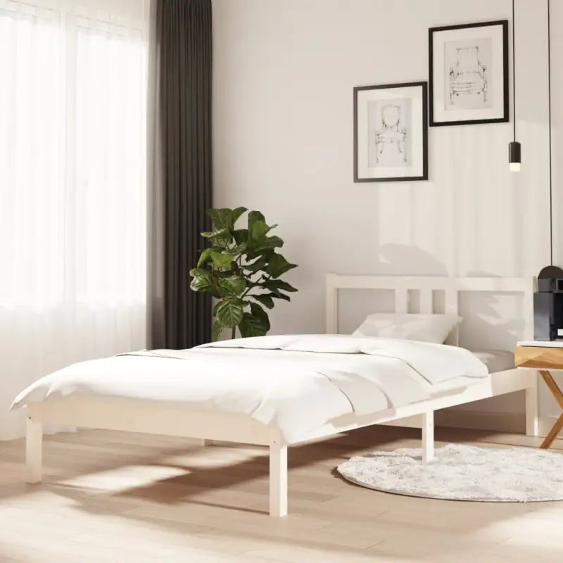 Moderne houten bedframe van massief grenenhout met levering bevat - Wit / 100 x 200 cm - Bedden & bedframes
