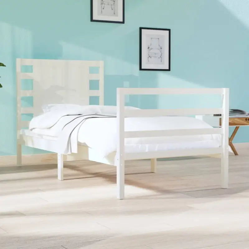 Moderne houten bedframe van massief grenenhout met levering bevat - Wit / 75 x 190 cm - Bedden & bedframes