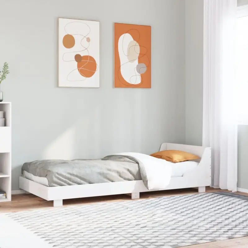 Moderne houten bedframe van massief grenenhout voor een strakke slaapkamer - Wit / 75 x 190 cm - Bedden & bedframes