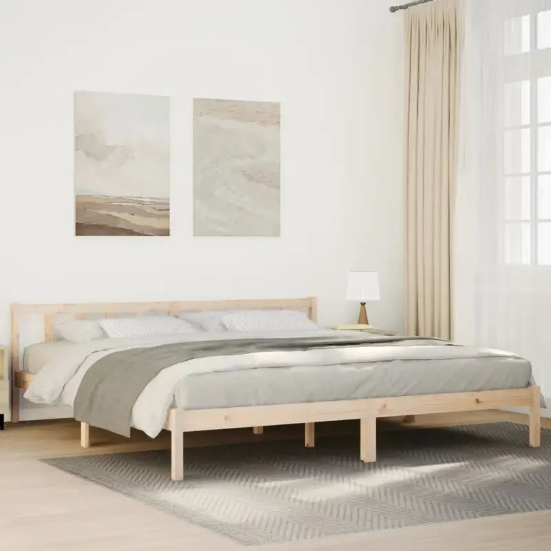 Moderne houten bedframe van massief grenenhout voor stijlvolle slaapkamers - Bedden & bedframes