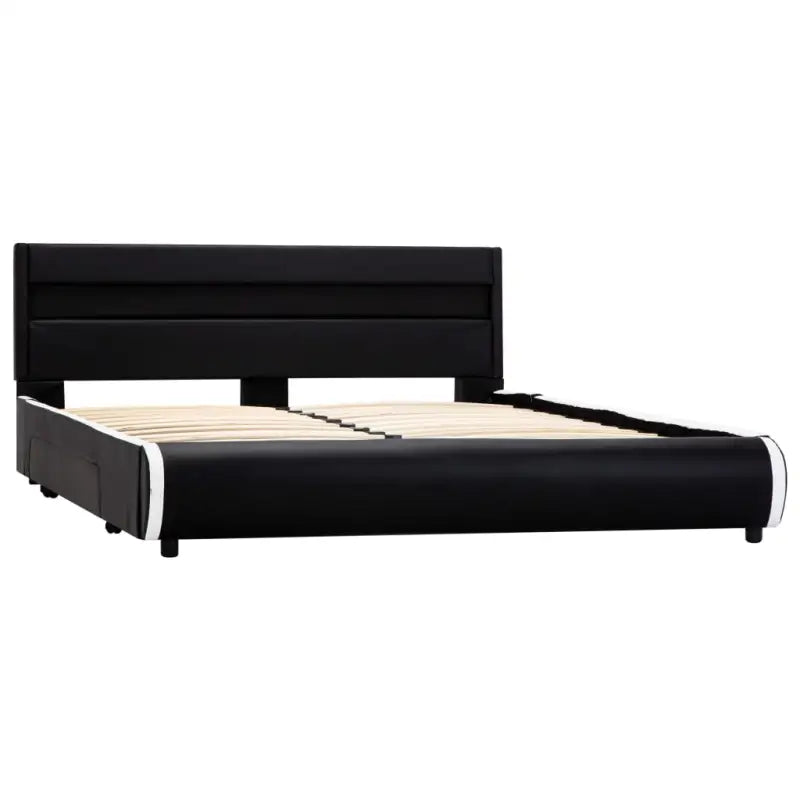 Moderne kunstleren bedframe met gepoedercoat ijzeren frame - Bedden & bedframes