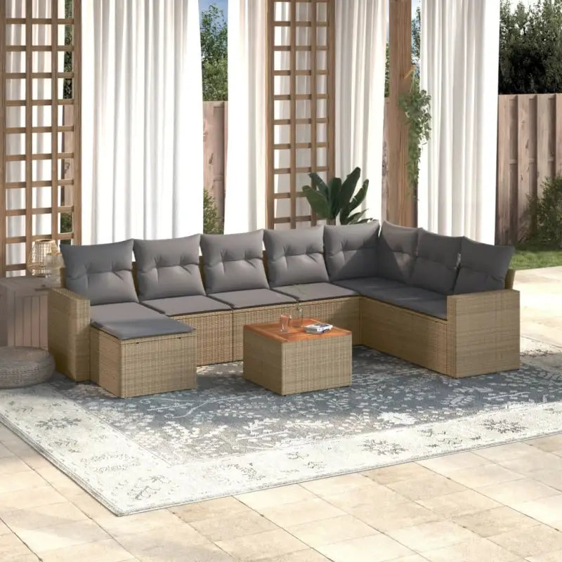 Moderne loungeset in grijs materiaal met gepoedercoat staal en waterdichte tas - Beige en grijs - Tuinsets