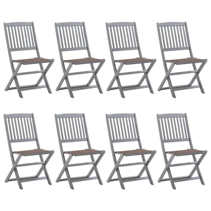 Moderne massief acaciahout tuinstoelen met kussens voor buiten eten - Taupe / 8 - Tuinstoelen