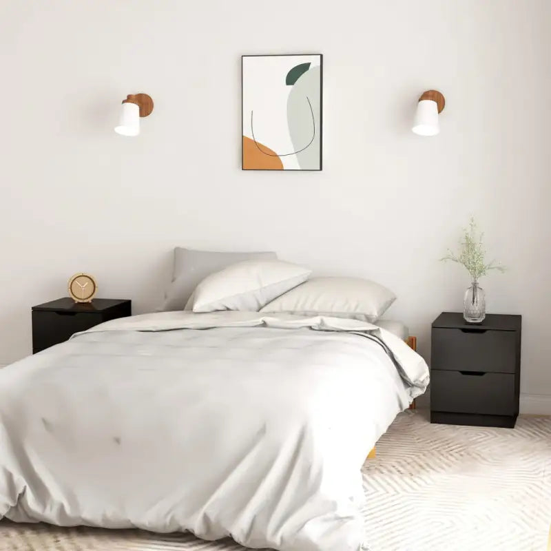 Moderne nachtkastje van bewerkt hout met duurzame charme - Zwart / 2 - Nachtkastjes