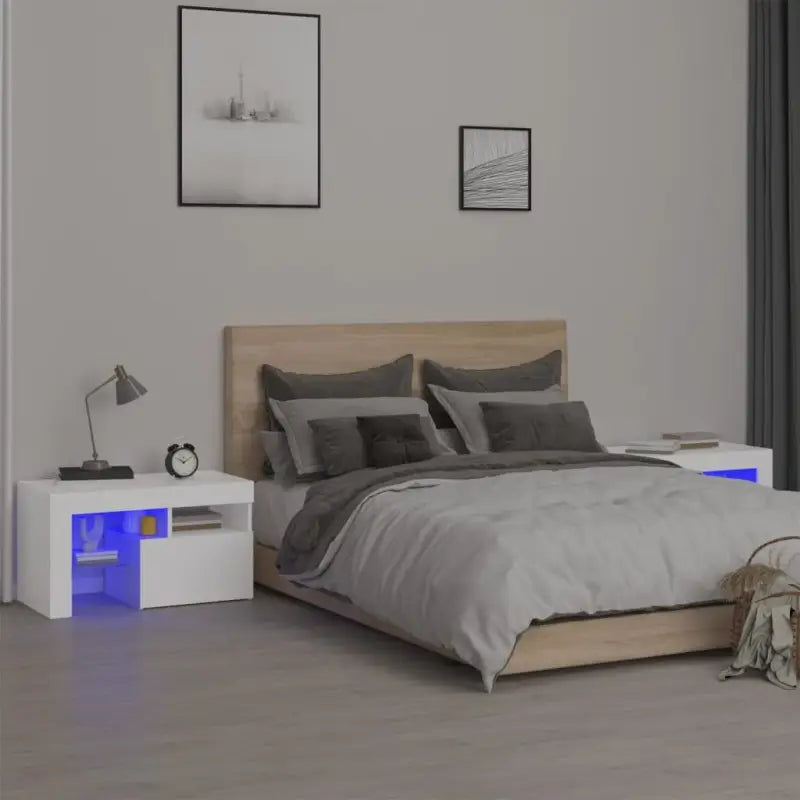 Moderne nachtkastjes met RGB LED-verlichting en elegante uitstraling - Nachtkastjes