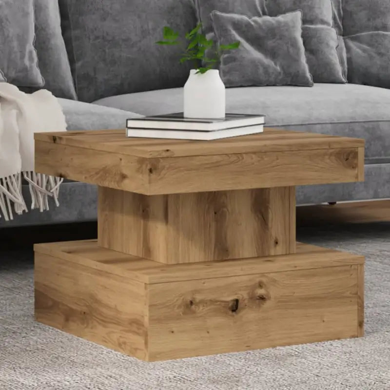 Moderne salontafel met RGB LED-verlichting en hoogwaardig bewerkt hout - artisian oak / 1 / 50 cm - Salontafels