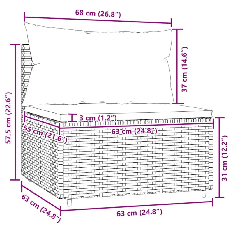 Moderne tuinbank van poly rattan voor dineren en ontspannen - Loungebanken