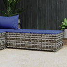 Moderne tuinpoefs met poly rattan voor stijlvol ontspannen - Grijs en blauw / 2 - Tuinpoefs