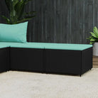 Moderne tuinpoefs met poly rattan voor stijlvol ontspannen - Zwart en blauw / 2 - Tuinpoefs