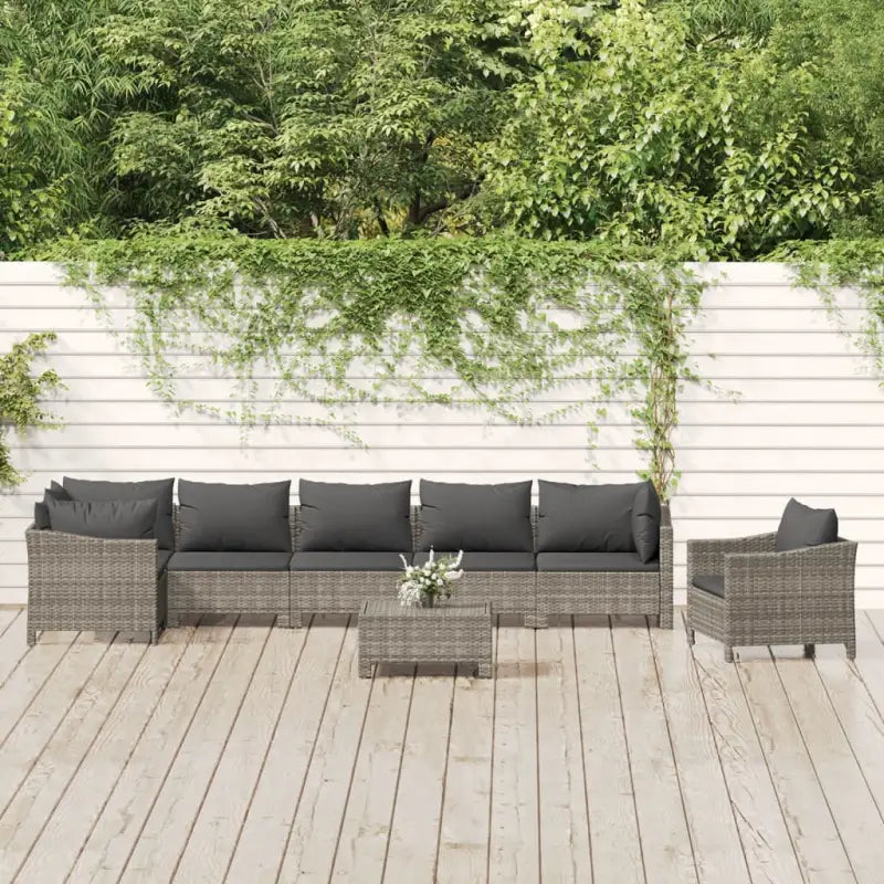 Moderne tuinset met poly rattan en armleuning links - Tuinsets