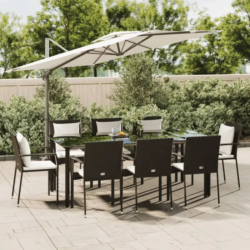 Moderne tuinset met poly rattan en gepoedercoat staal eenvoudig schoon - Tuinsets