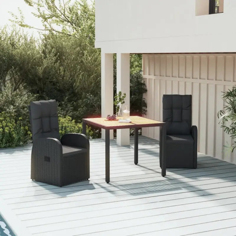 Moderne tuinset met weerbestendig poly rattan voor buitenplezier - 90 cm tafellengte / 1 / 2x stoel + tafel - Tuinsets