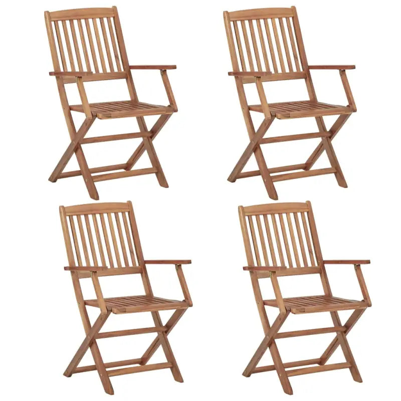 Moderne tuinstoelen set met massief acaciahout voor tuin of terras - 4 / Met armleuning - Tuinstoelen