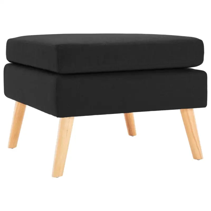 Moderne voetenbankje met zacht stoffen bekleding en comfortabel kussen - Zwart / 1 - Poefs